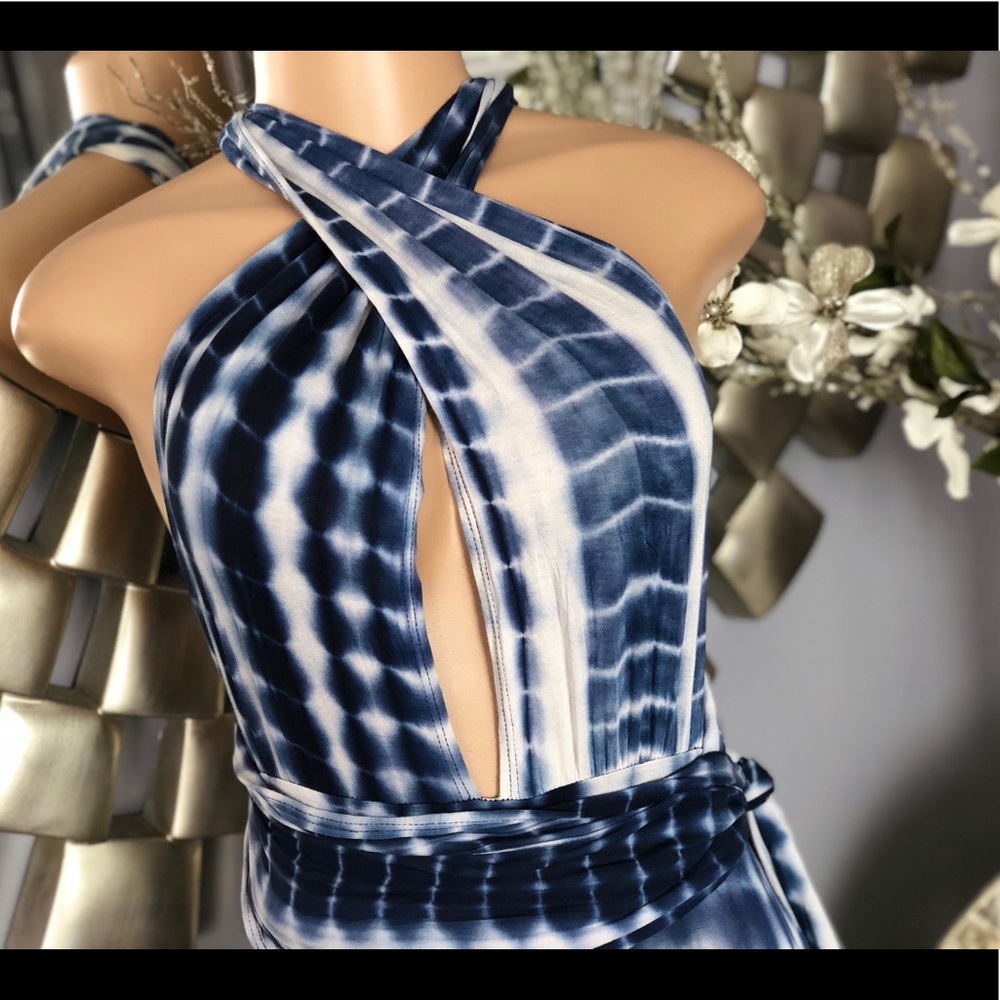 Blue & White Tie Dye Multi Wrap Jumper - Picture 7 of 8